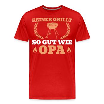 Grillen Keiner grillt so gut wie Opa - Männer Premium Bio T-Shirt - Rot - Vorne - Damien (186cm)