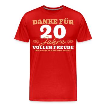 20. Hochzeitstag Mann Porzellanhochzeit - Männer Premium Bio T-Shirt - Rot - Vorne - Damien (186cm)