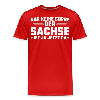 Ostdeutsch Sächsischer Dialekt Sachse - Männer Premium Bio T-Shirt - Rot - Vorne - Damien (186cm)