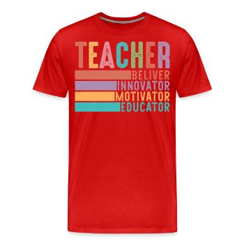 Lehrer - Männer Premium Bio T-Shirt - Rot - Vorne - Damien (186cm)