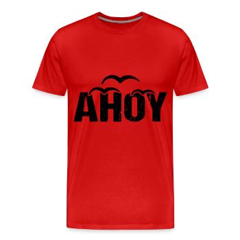 Ahoy Lake Greeting Coast - Men's Premium Organic T-Shirt - red - Front - Damien (186cm)