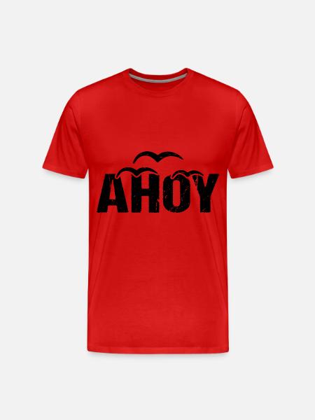 Ahoy Lake Greeting Coast - Men's Premium Organic T-Shirt - red