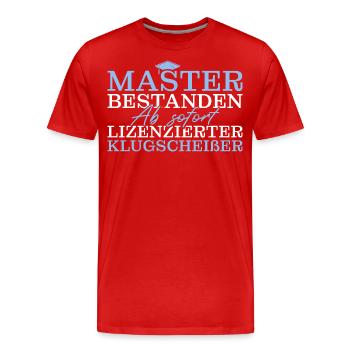 Master bestandene Masterprüfung Abschluss - Männer Premium Bio T-Shirt - Rot - Vorne - Damien (186cm)