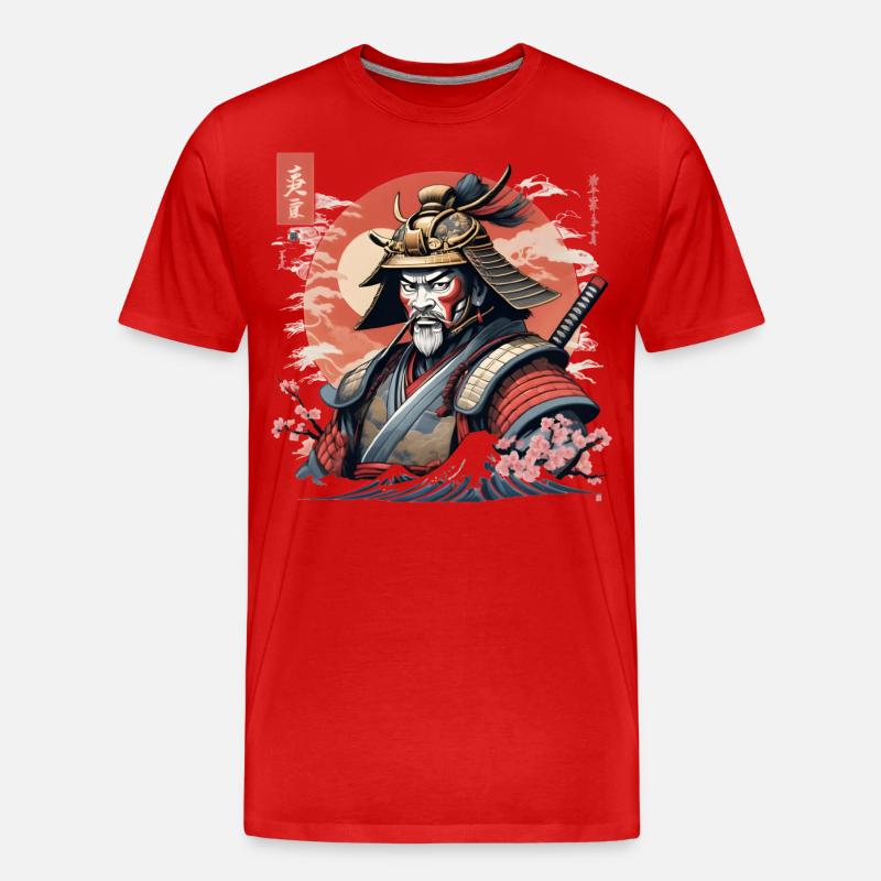 Japanischer Samurai - Männer Premium Bio T-Shirt - Rot