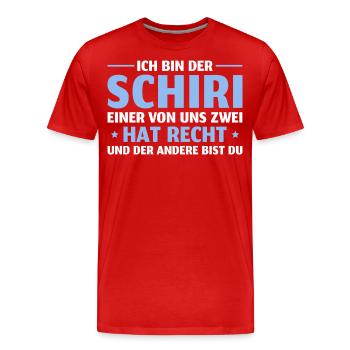 Schiri Einer von uns hat Recht Schiedsrichter - Männer Premium Bio T-Shirt - Rot - Vorne - Damien (186cm)