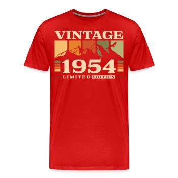Vintage Jahrgang 1954 geboren Geburtstag - Männer Premium Bio T-Shirt - Rot - Vorne - Damien (186cm)