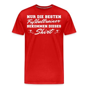 Bester Fußballtrainer Abschiedsgeschenk - Männer Premium Bio T-Shirt - Rot - Vorne - Damien (186cm)
