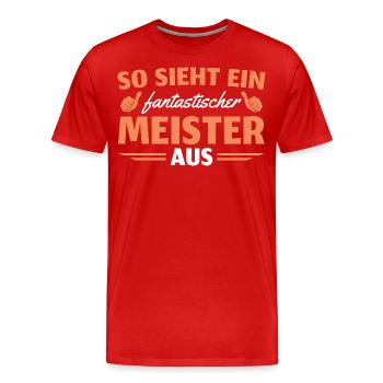 Meisterprüfung bestanden Handwerk Meister - Männer Premium Bio T-Shirt - Rot - Vorne - Damien (186cm)