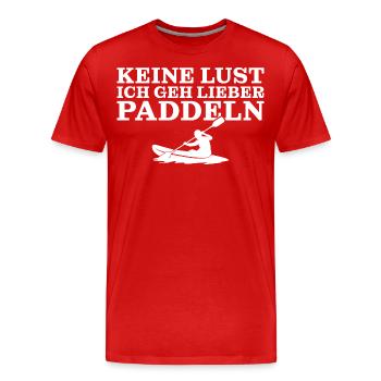 Kajakfahrer Ich geh lieber Paddeln - Männer Premium Bio T-Shirt - Rot - Vorne - Damien (186cm)