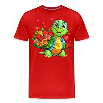 Mega süße Schildkröte - Männer Premium Bio T-Shirt - Rot - Vorne - Damien (186cm)