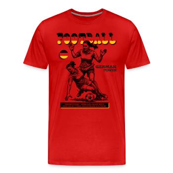 Deutsches Frauenfußball Shirt: Kampfgeist gezeigt - Männer Premium Bio T-Shirt - Rot - Vorne - Damien (186cm)