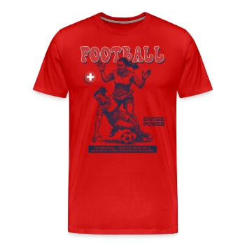 Foul mit Haltung: Schweizer Fußballerin Shirt - Männer Premium Bio T-Shirt - Rot - Vorne - Damien (186cm)