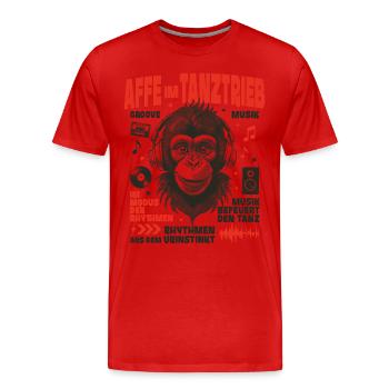 Wild Beat T-Shirt – Pure Monkey Dance - Men's Premium Organic T-Shirt - red - Front - Damien (186cm)