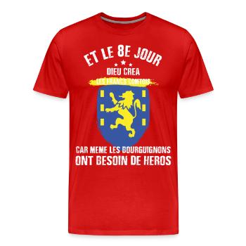 8e jour franche comte - T-shirt bio Premium Homme - rouge - Devant - Damien (186cm)