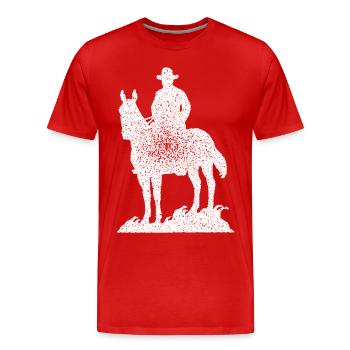 Cowboy - Männer Premium Bio T-Shirt - Rot - Vorne - Damien (186cm)