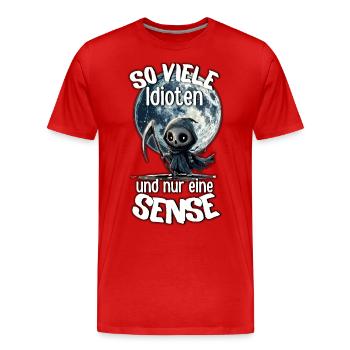 Grim Reaper #lovely toons - Men's Premium Organic T-Shirt - red - Front - Damien (186cm)