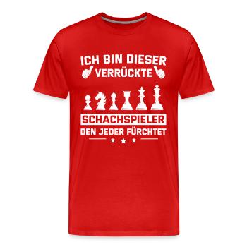 Schach Verrückter Schachspieler - Männer Premium Bio T-Shirt - Rot - Vorne - Damien (186cm)