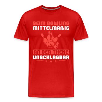 Bowling An der Theke unschlagbar Bowlen - Männer Premium Bio T-Shirt - Rot - Vorne - Damien (186cm)
