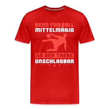 Fußball An der Theke unschlagbar Fußballer - Männer Premium Bio T-Shirt - Rot - Vorne - Damien (186cm)