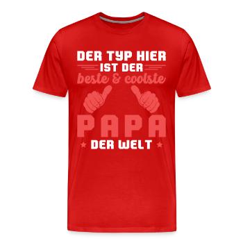 Bester und coolster Papa der Welt Vatertag - Männer Premium Bio T-Shirt - Rot - Vorne - Damien (186cm)