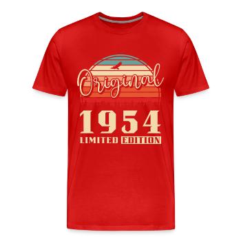Jahrgang 1954 geboren Vintage Geburtstag - Männer Premium Bio T-Shirt - Rot - Vorne - Damien (186cm)