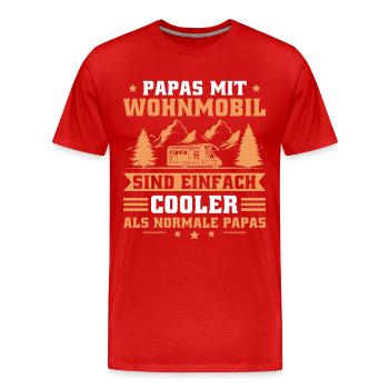 Papa mit Wohnmobil Männer Camping - Männer Premium Bio T-Shirt - Rot - Vorne - Damien (186cm)