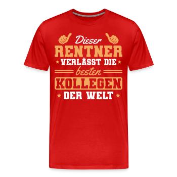 Kollege in Rente Abschied Rentner - Männer Premium Bio T-Shirt - Rot - Vorne - Damien (186cm)