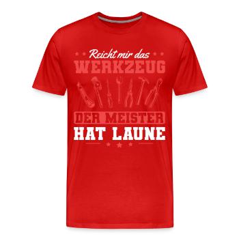Handwerk Meister Heimwerker Handwerker - Männer Premium Bio T-Shirt - Rot - Vorne - Damien (186cm)