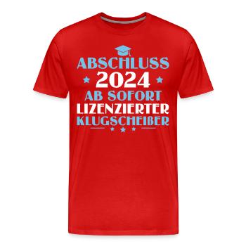 Abschluss 2024 Mittlere Reife Bestanden Ausbildung - Männer Premium Bio T-Shirt - Rot - Vorne - Damien (186cm)