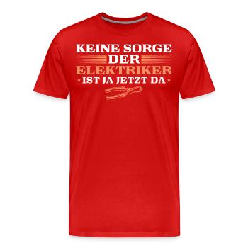 Elektriker Ausbildung Humor Elektroniker - Männer Premium Bio T-Shirt - Rot - Vorne - Damien (186cm)
