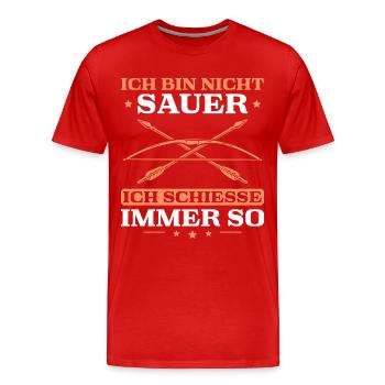 Bogenschießen Ich schieße immer so Bogensport - Männer Premium Bio T-Shirt - Rot - Vorne - Damien (186cm)
