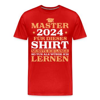 Masterprüfung bestanden 2024 Master Geschenk - Männer Premium Bio T-Shirt - Rot - Vorne - Damien (186cm)
