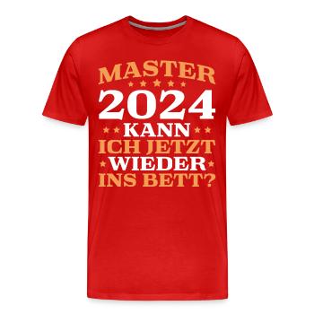 Master Abschluss 2024 Bestandene Masterprüfung - Männer Premium Bio T-Shirt - Rot - Vorne - Damien (186cm)