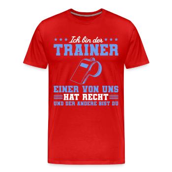 Fußballtrainer Humor Personal Trainer - Männer Premium Bio T-Shirt - Rot - Vorne - Damien (186cm)