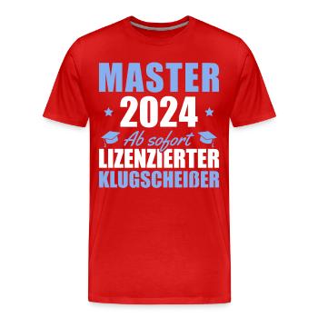 Master 2024 Masterprüfung bestanden Geschenk - Männer Premium Bio T-Shirt - Rot - Vorne - Damien (186cm)