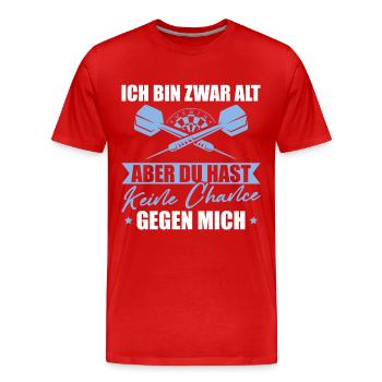 Dart Papa Ich bin zwar alt Dartspieler Geschenk - Männer Premium Bio T-Shirt - Rot - Vorne - Damien (186cm)
