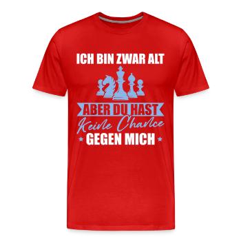 Schach Papa Ich bin zwar alt Schachspieler - Männer Premium Bio T-Shirt - Rot - Vorne - Damien (186cm)