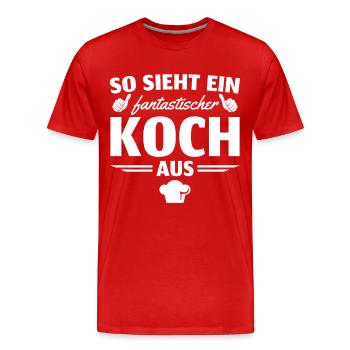 Hobbykoch Fantastischer Koch Geschenk - Männer Premium Bio T-Shirt - Rot - Vorne - Damien (186cm)