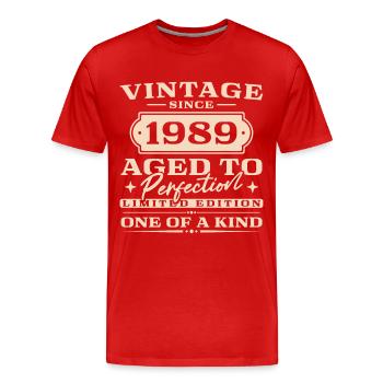 Vintage seit 1989 Geburtsjahr Geschenk - Männer Premium Bio T-Shirt - Rot - Vorne - Damien (186cm)