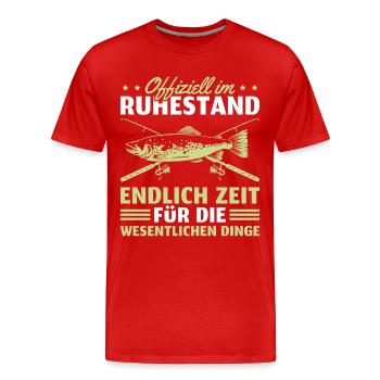 Ruhestand Angler in Rente - Männer Premium Bio T-Shirt - Rot - Vorne - Damien (186cm)