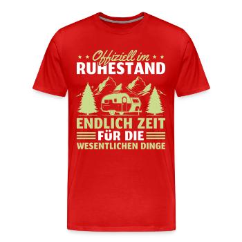 Camping Ruhestand Wohnmobil Rentner - Männer Premium Bio T-Shirt - Rot - Vorne - Damien (186cm)