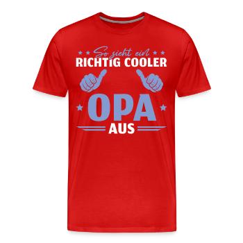 Vatertag Cooler Opa Geschenkidee - Männer Premium Bio T-Shirt - Rot - Vorne - Damien (186cm)