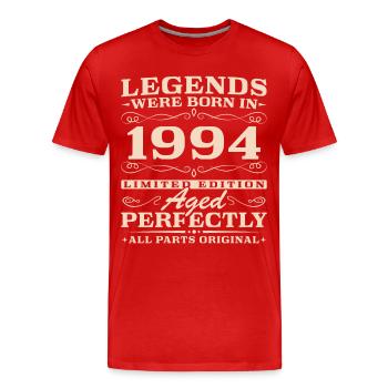 Vintage Geburtsjahr 1994 Jahrgang Geburtstag - Männer Premium Bio T-Shirt - Rot - Vorne - Damien (186cm)