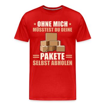 Postbote Paketdienst Paketbote Geschenkidee - Männer Premium Bio T-Shirt - Rot - Vorne - Damien (186cm)