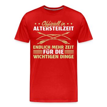 Altersteilzeit Zeit für Bogenschießen - Männer Premium Bio T-Shirt - Rot - Vorne - Damien (186cm)
