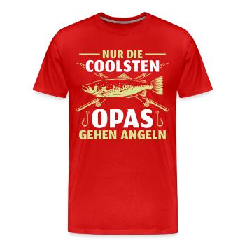Vatertag Fischerei Großvater Angler Opa - Männer Premium Bio T-Shirt - Rot - Vorne - Damien (186cm)