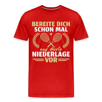 Tennis Niederlage Tennisspieler - Männer Premium Bio T-Shirt - Rot - Vorne - Damien (186cm)