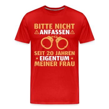 Porzellanhochzeit Mann 20. Hochzeitstag Geschenk - Männer Premium Bio T-Shirt - Rot - Vorne - Damien (186cm)