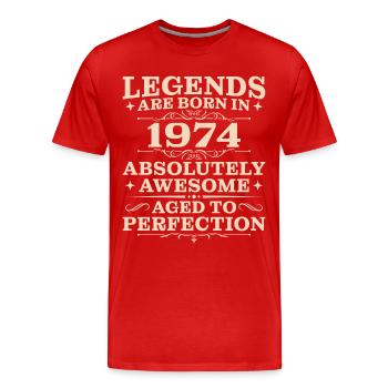 50 Jahre Jahrgang 1974 Vintage 50. Geburtstag - Männer Premium Bio T-Shirt - Rot - Vorne - Damien (186cm)