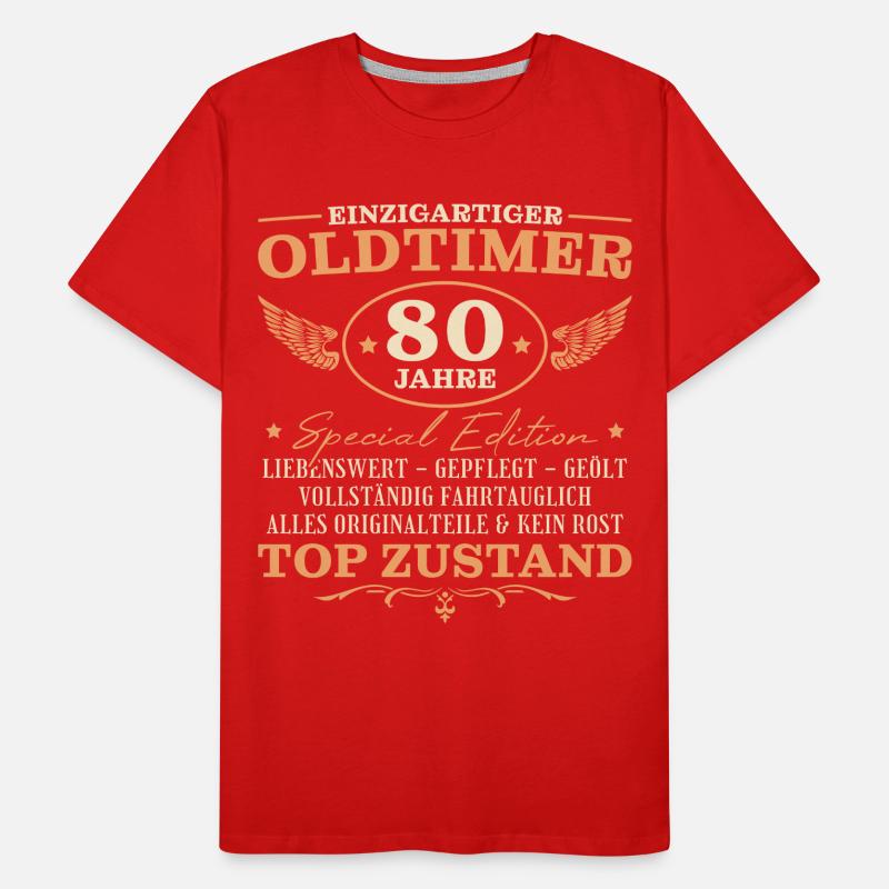 80 Jahre Oldtimer 80. Geburtstag Geschenk Männer Premium Bio T-Shirt